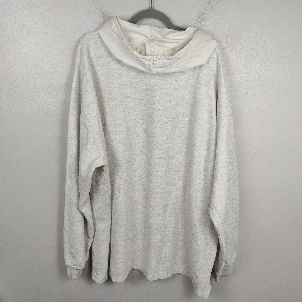 Levis‎ Mens Vintage Hooded Henley Pullover Oatmeal Cream XL Heavyweight Hoodie